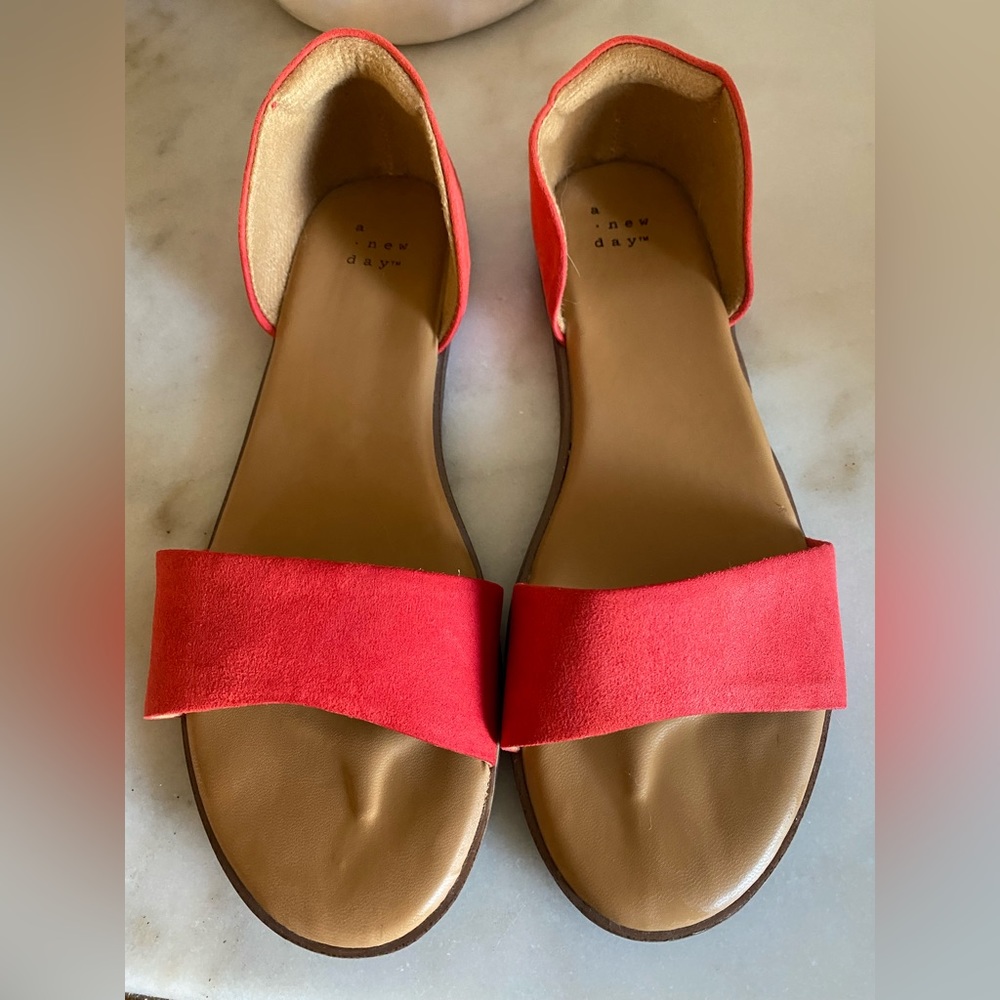 A. NEW. DAY.  Bright Peach Sandel Size 6.5